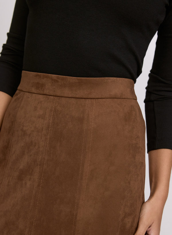 Laura Faux-Suede Midi Skirt