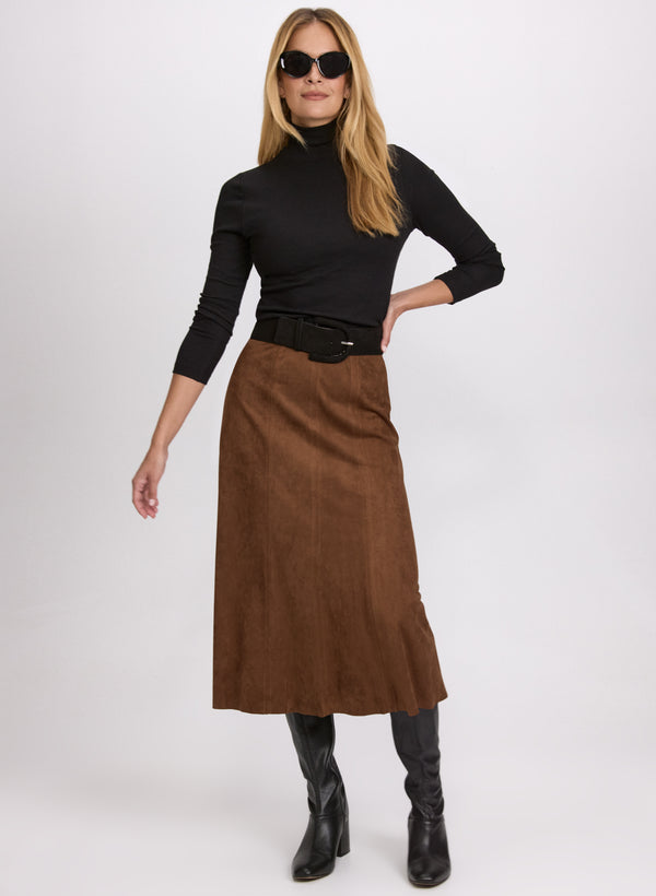 Laura Faux-Suede Midi Skirt