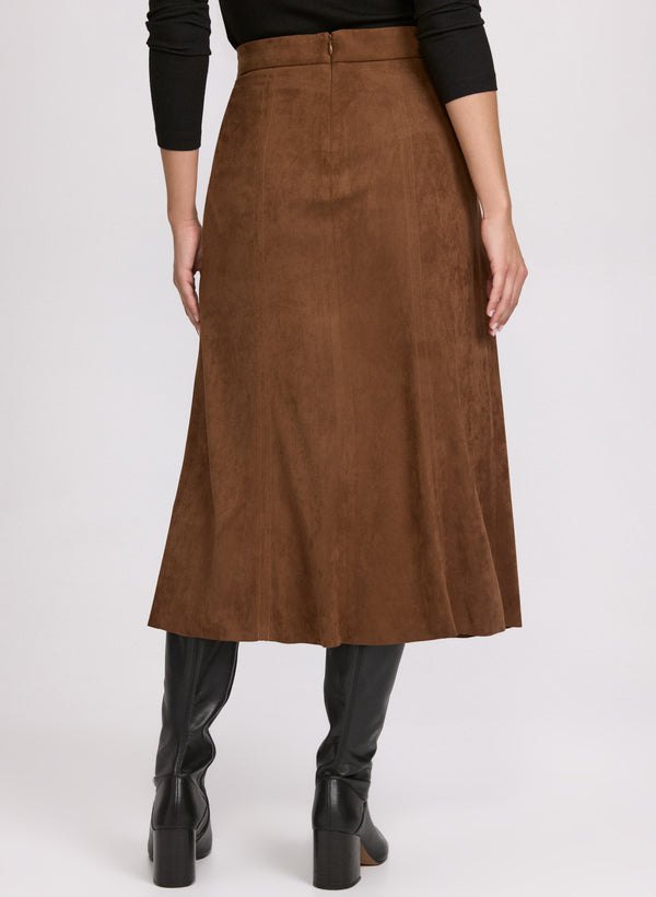 Laura Faux-Suede Midi Skirt