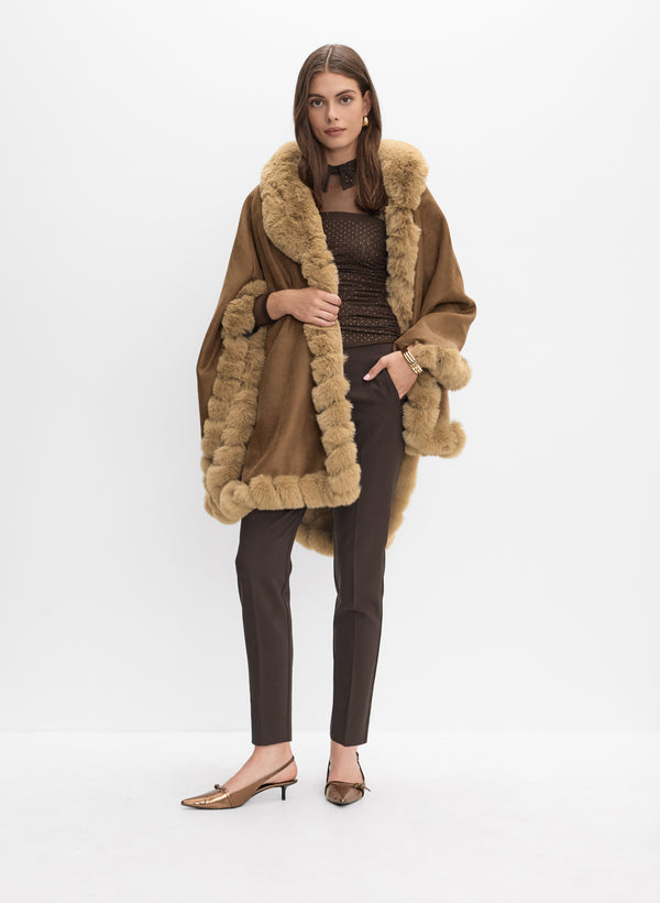 Laura Faux-Suede Poncho