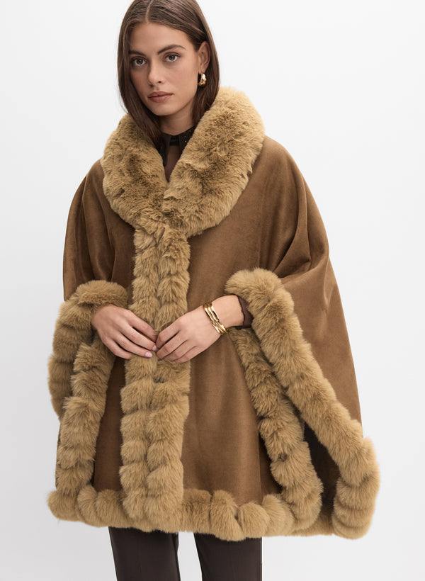 Laura Faux-Suede Poncho