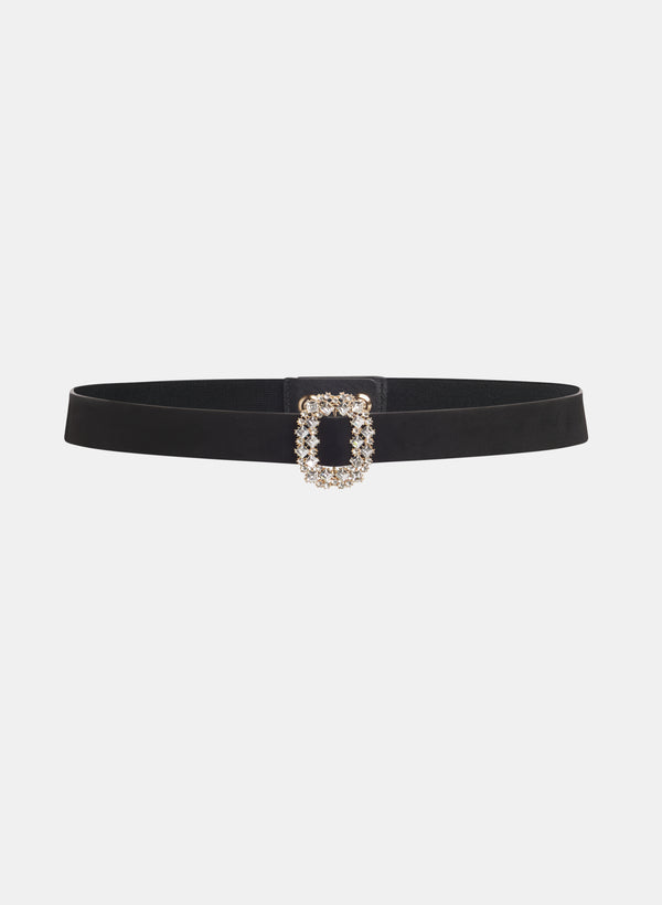 laura Faux-Suede Rhinestone Embellished Belt
