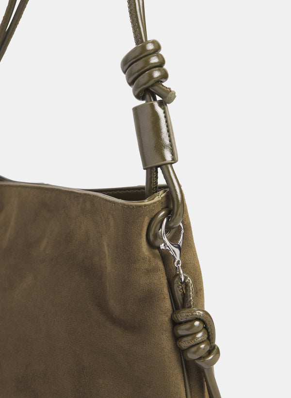 Laura Faux-Suede Shoulder Bag