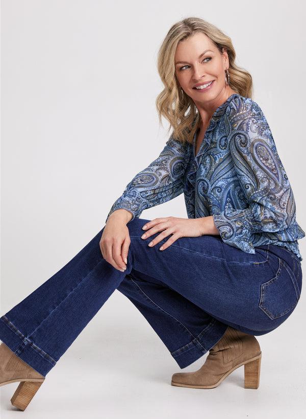 Laura Flare Leg Pull-On Jeans