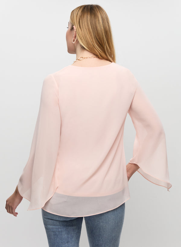 Laura Flared Sleeve Chiffon Blouse