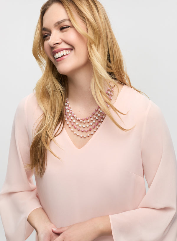 Laura Flared Sleeve Chiffon Blouse