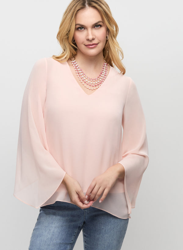 laura Flared Sleeve Chiffon Blouse