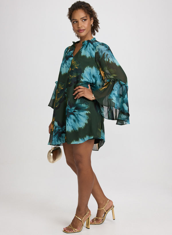 Laura Floral Bell Sleeve Dress
