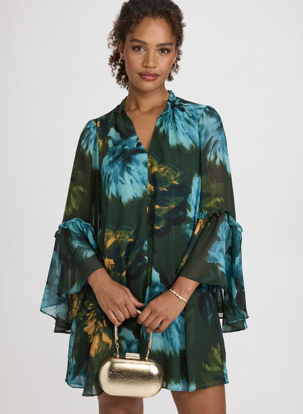Laura Floral Bell Sleeve Dress