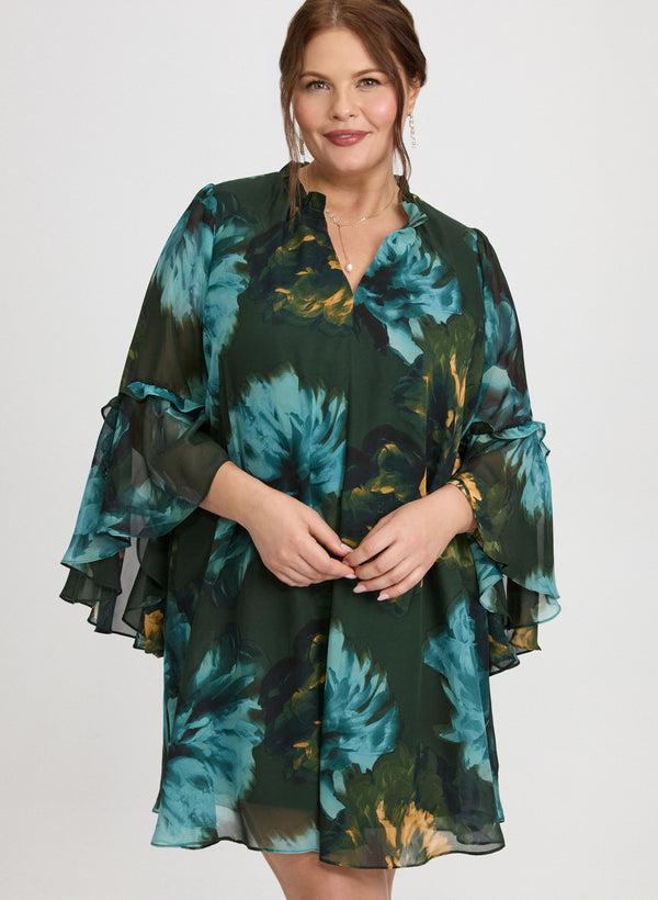 Laura Floral Bell Sleeve Dress