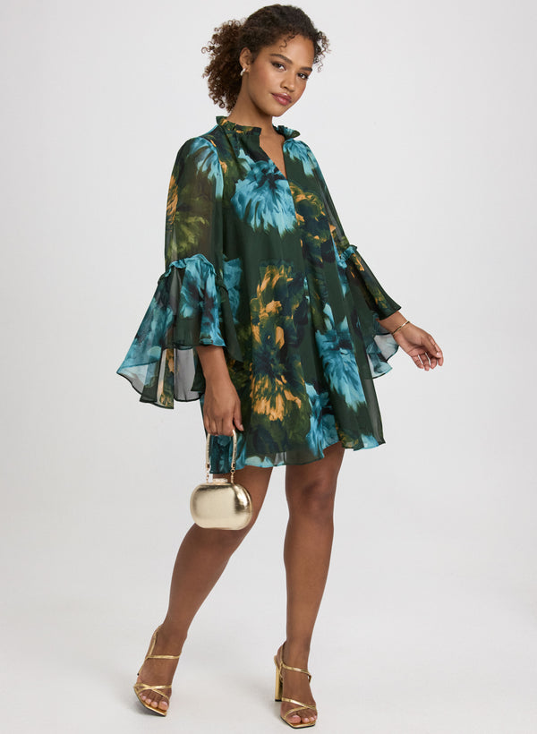 laura Floral Bell Sleeve Dress