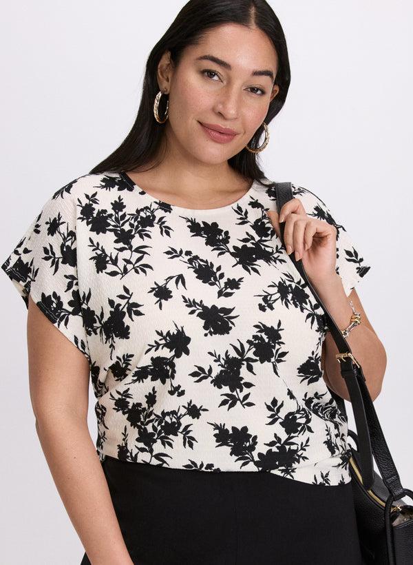 laura Floral Bubble Knit Top