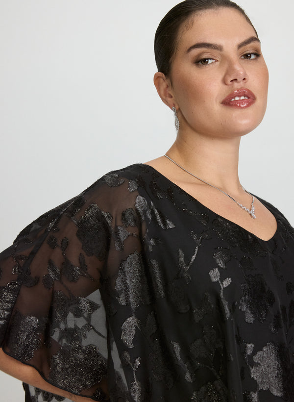 Laura Floral Capelet Overlay Dress