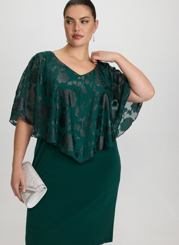 Laura Floral Capelet Overlay Dress