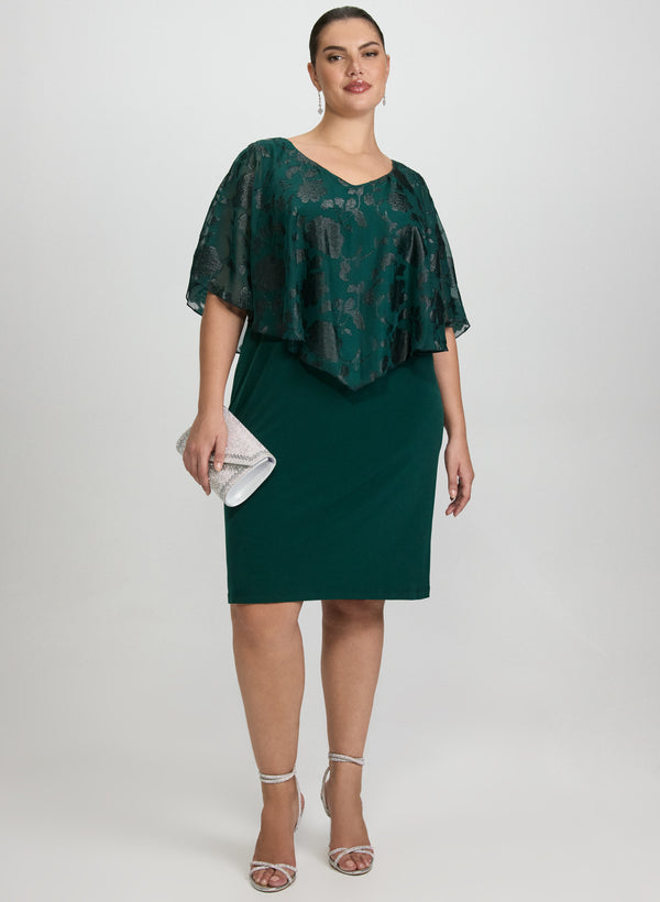 laura Floral Capelet Overlay Dress