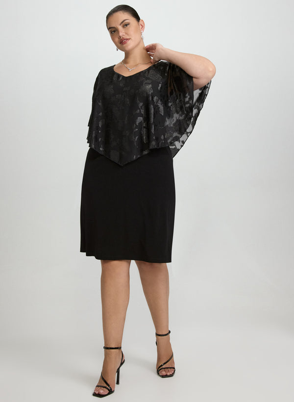 laura Floral Capelet Overlay Dress