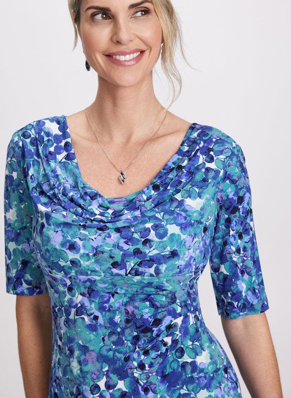 Laura Floral Cowl Neck Dress