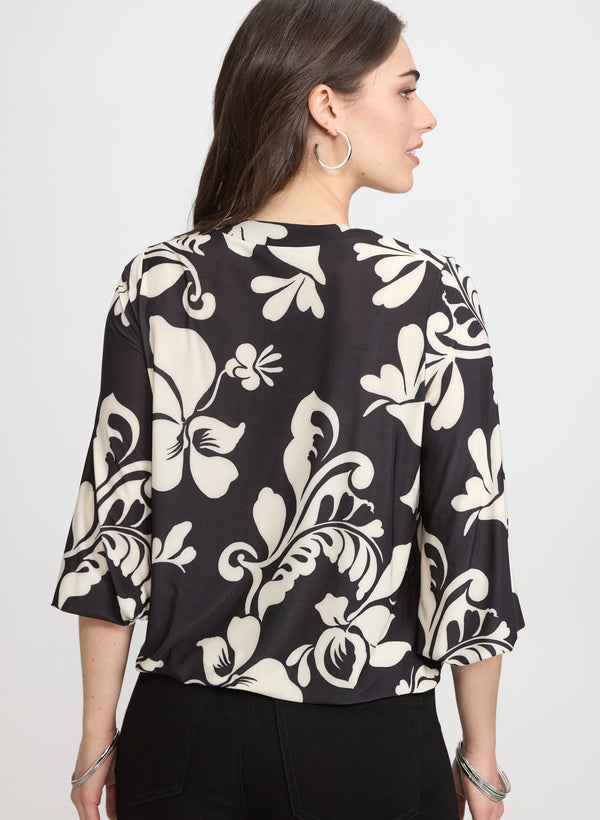 Laura Floral Drawstring Top