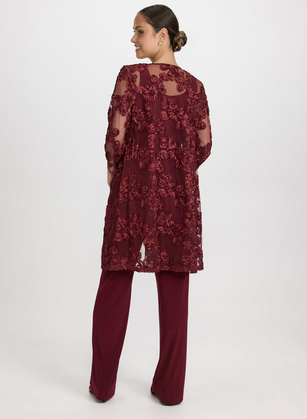 Laura Floral Embroidered Jacket Top & Pants Set