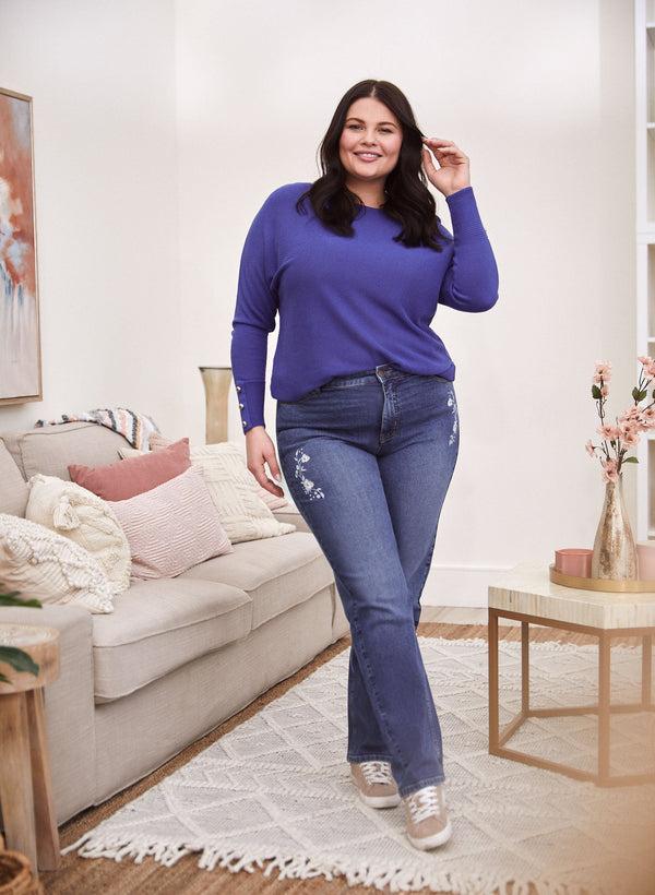 Laura Floral Embroidered Straight Leg Jeans