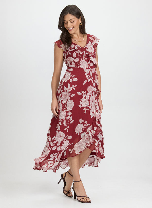 laura Floral Flounce Front Dress