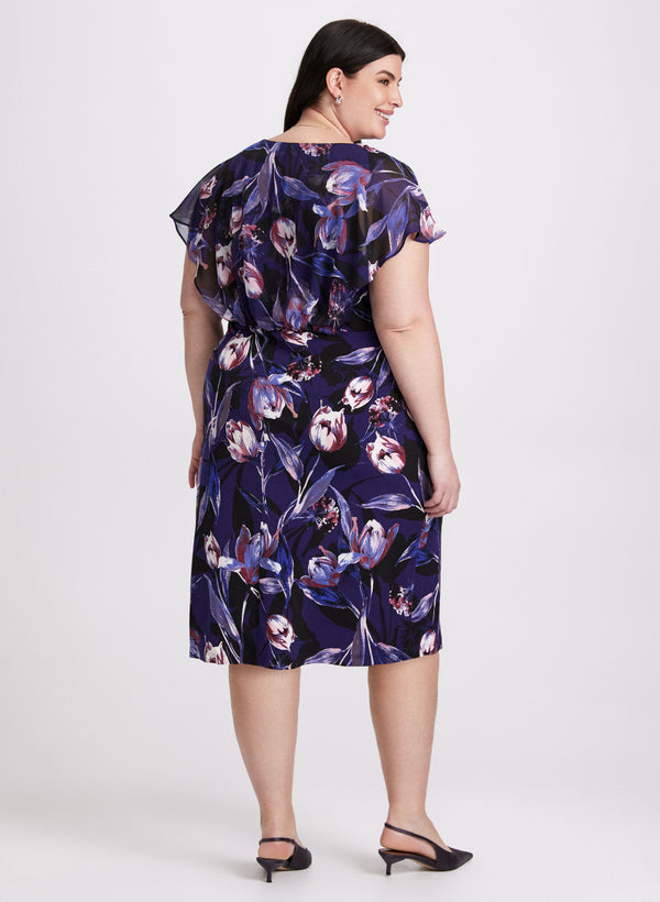 Laura Floral Flutter Sleeve Dress