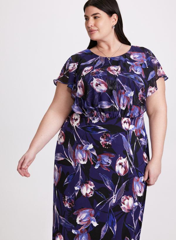 Laura Floral Flutter Sleeve Dress