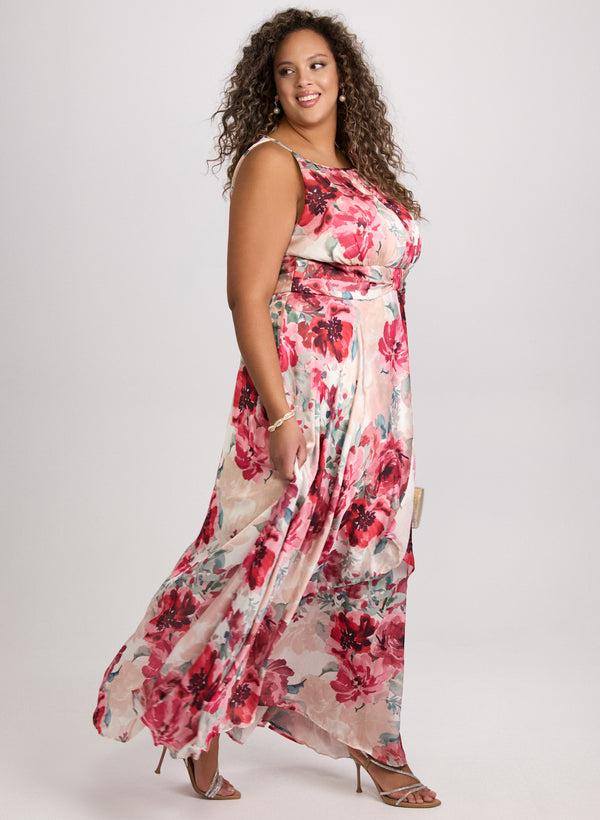 Laura Floral Halter Neck Dress