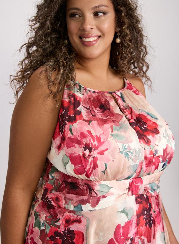 Laura Floral Halter Neck Dress