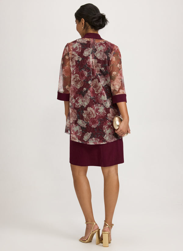 Laura Floral Mesh Jacket & Dress Set