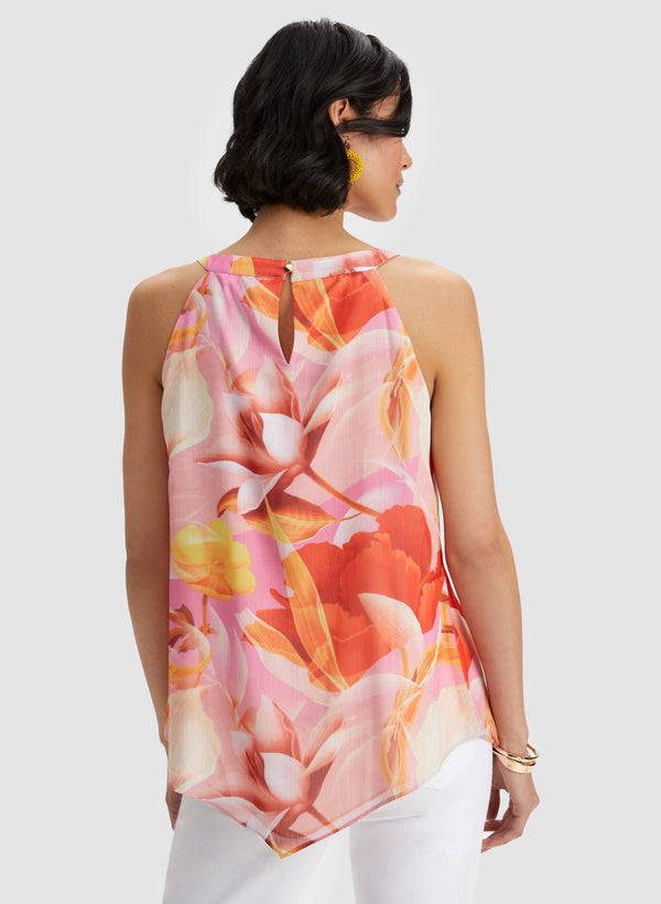 Laura Floral Motif Halter Neck Top