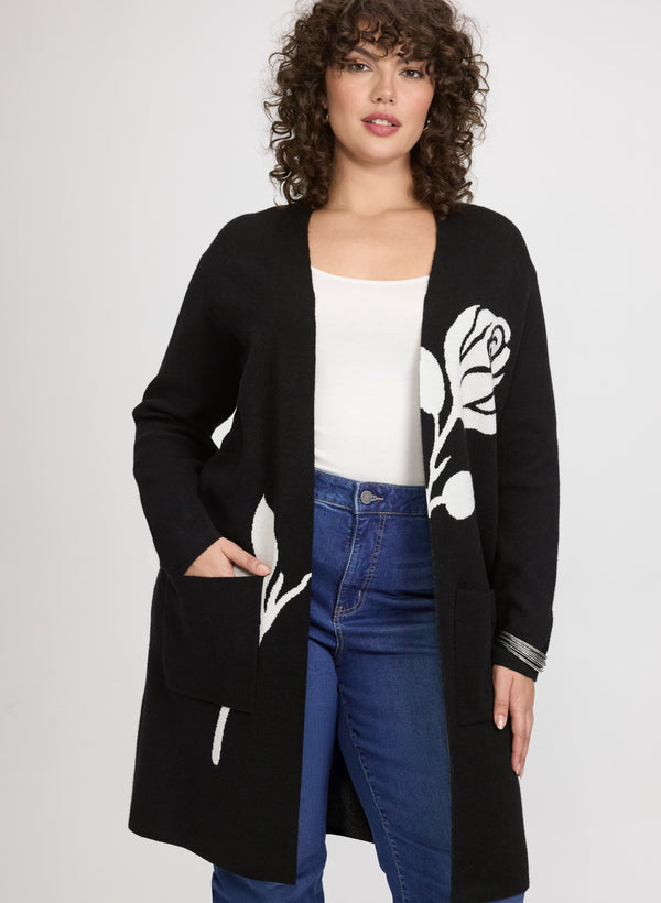 laura Floral Placement Print Cardigan