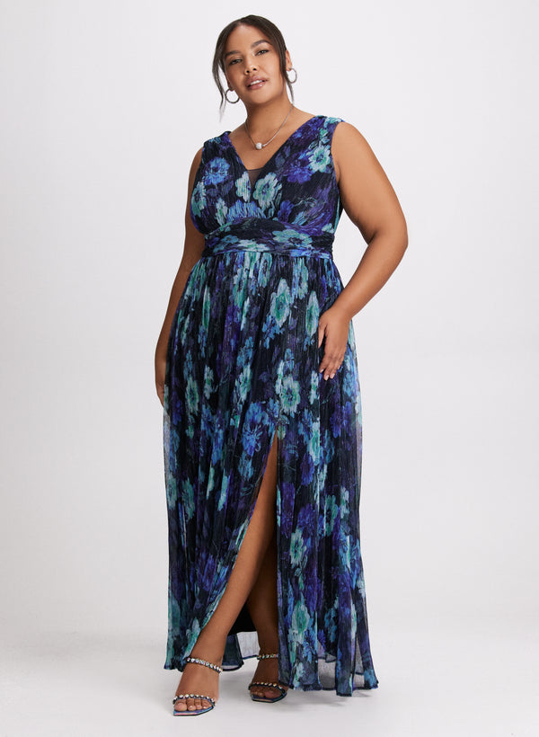 laura Floral Plisse Dress