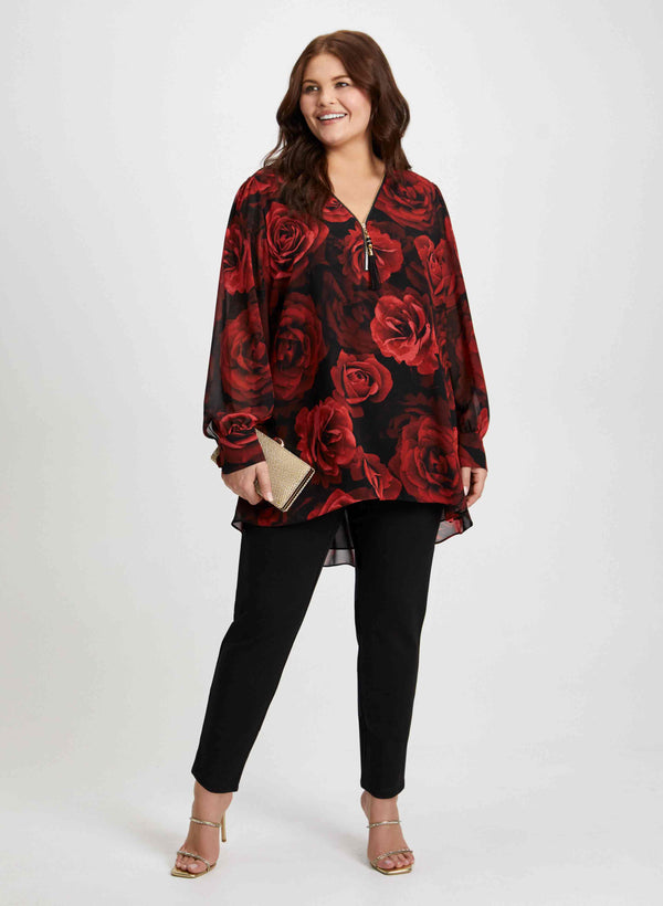 laura Floral Print Blouse & Bow Detail Pants