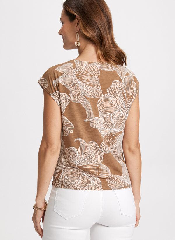 Laura Floral Print Cap Sleeve T-Shirt