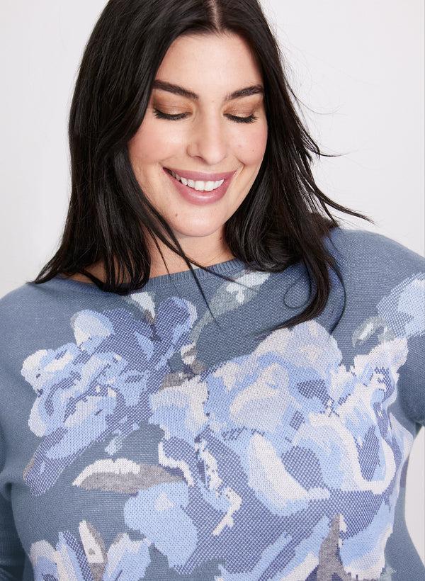 Laura Floral Print Knit Sweater