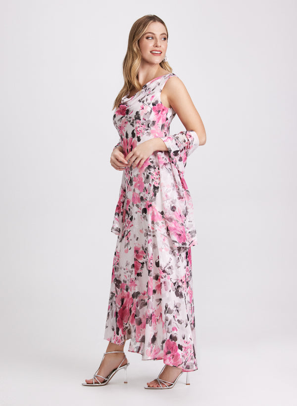 Laura Floral Print Shawl & Dress