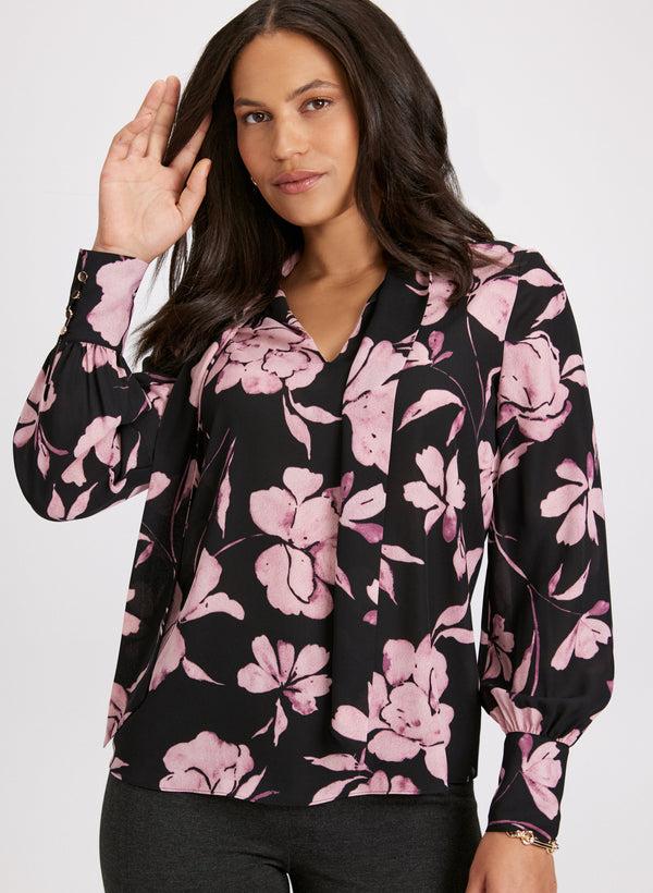Laura Floral Print Tie Detail Blouse
