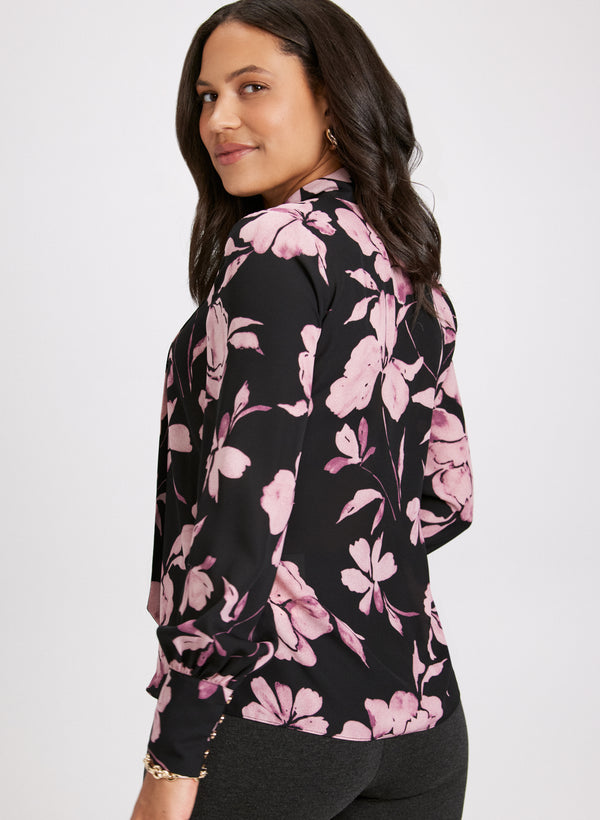 Laura Floral Print Tie Detail Blouse