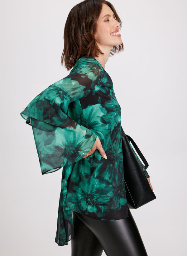 laura Floral Print Tiered Blouse