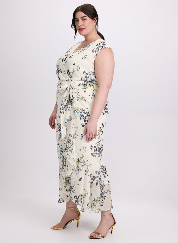 Laura Floral Ruffle Hem Dress