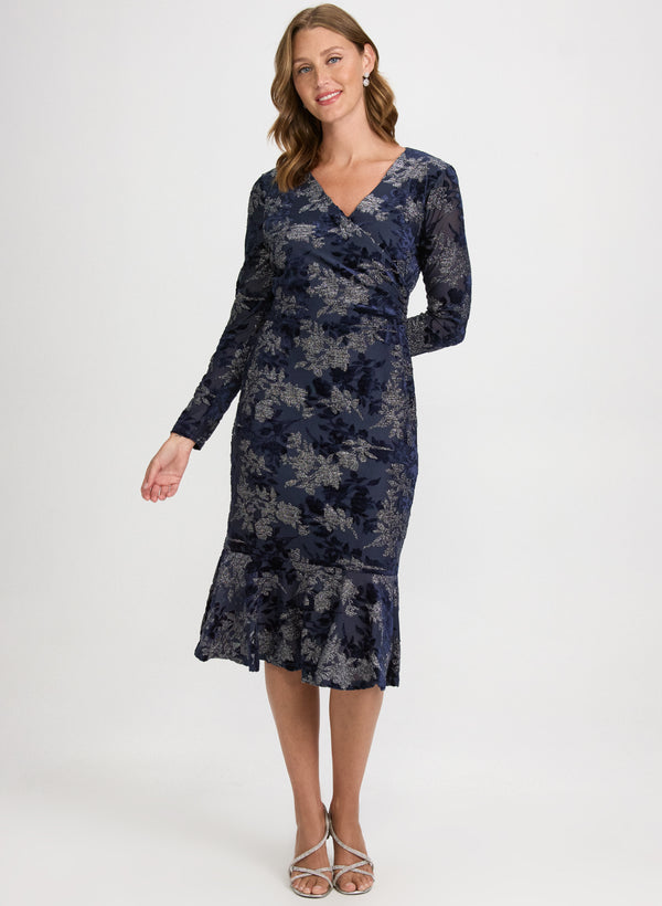 laura Floral Velvet Dress
