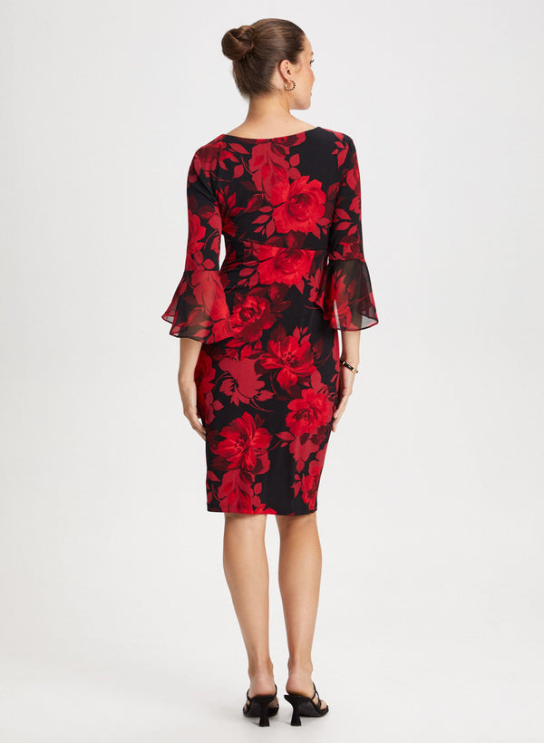 Laura Flounce Sleeve Floral Dress