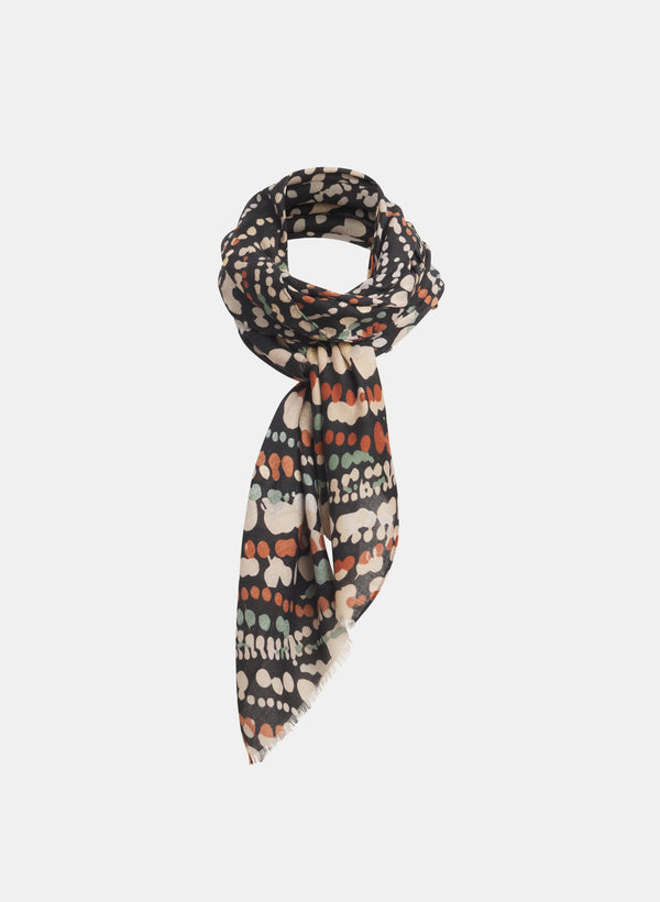 laura Foiled Abstract Dot Print Scarf