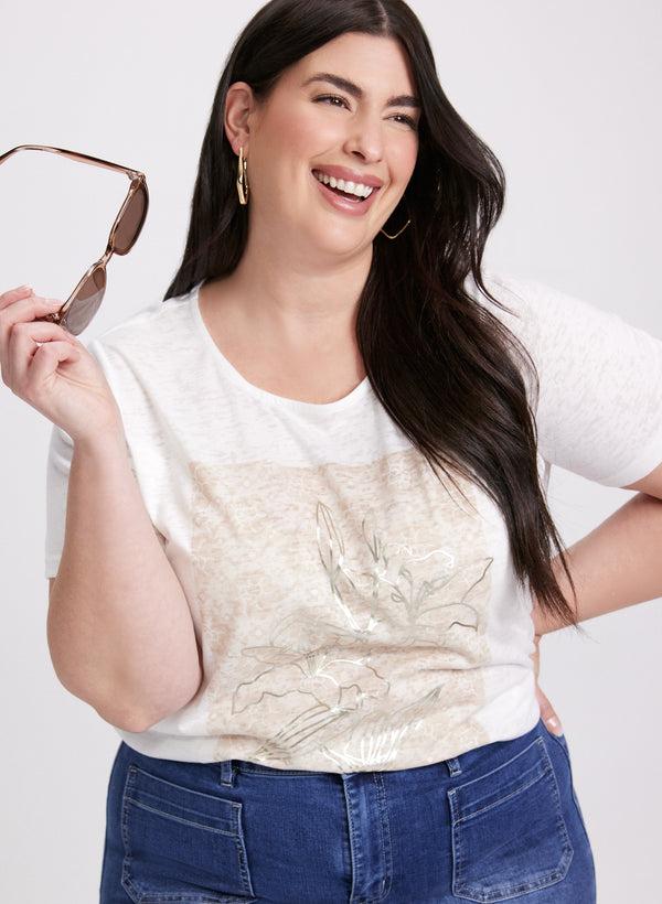 laura Foiled Floral Print T-Shirt