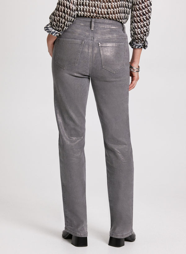 Laura Foiled Straight Leg Jeans