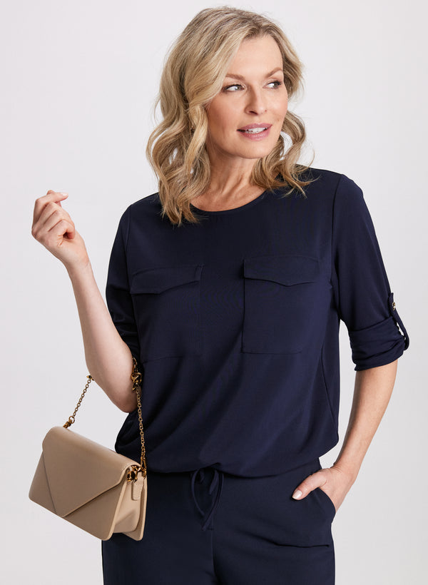 laura Folded Sleeve Top