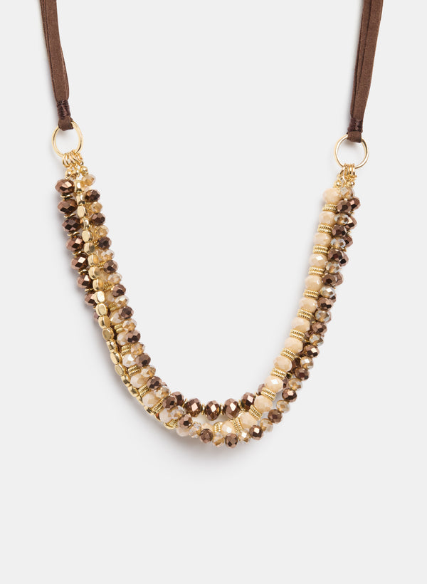laura Four-Row Beaded Necklace