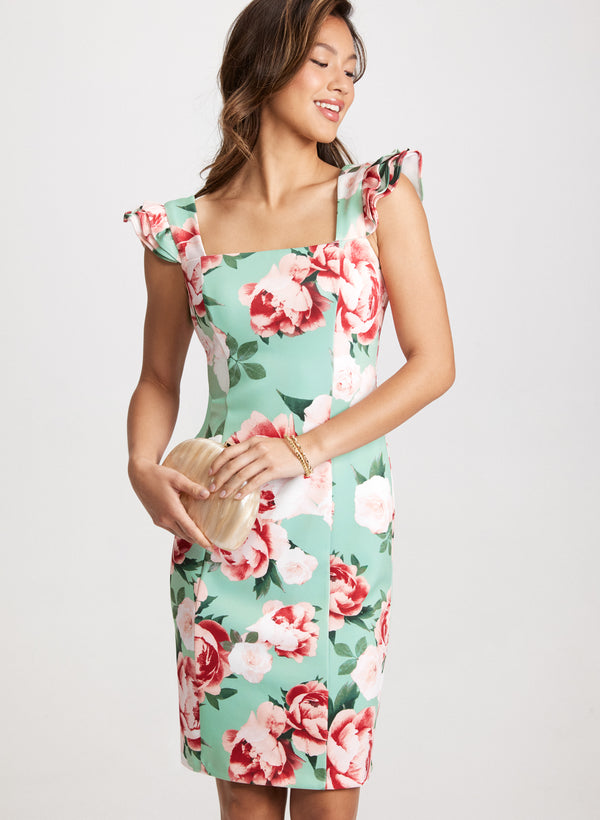 Laura Frilled Floral Print Dress