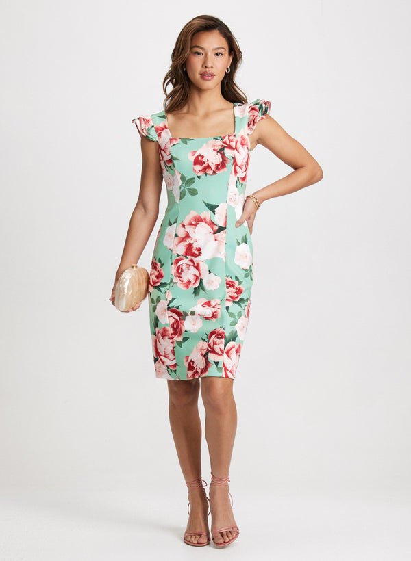 laura Frilled Floral Print Dress